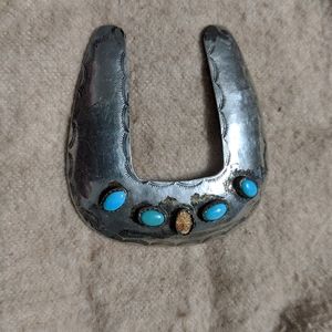 Genuine turquoise belt buckle